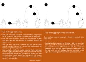 A screen-shot of a juggling activity included in the Circus At Home PDF Download